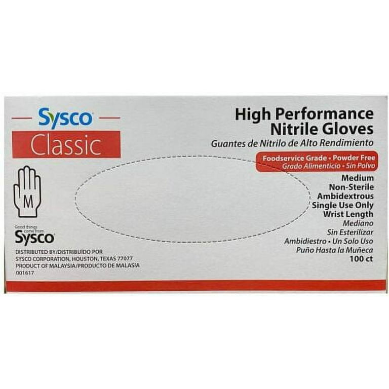 Case of 1000 Large Black Nitrile Gloves on sale Sysco High Performance