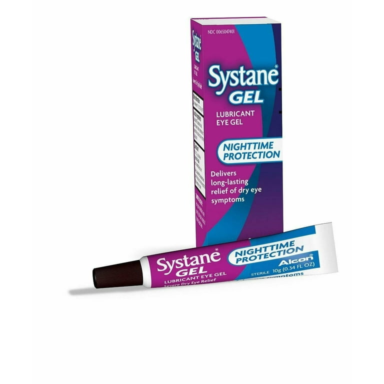 Systane Alcon Lubricant Eye Gel for Dry Eye Relief, Night Protection, Long  Lasting, 0.34oz, 2-Pack