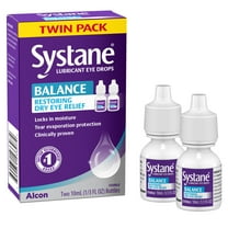 Systane Balance Lubricating Eye Drops for Dry Eyes Symptoms, 10mL, Twin Pack