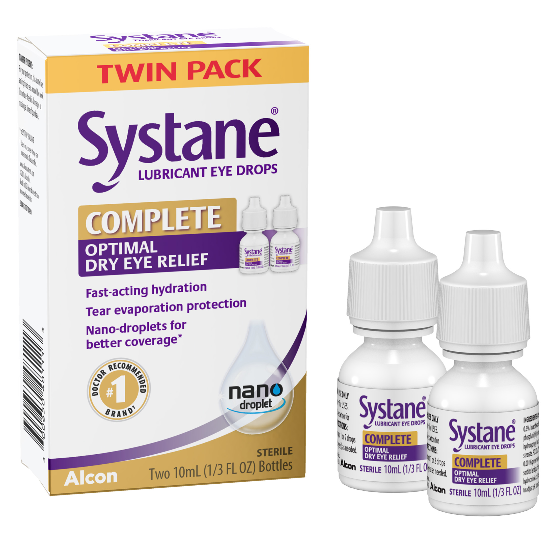 Systane Complete Dry Eye Care Symptom Relief Eye Drops, Artificial Tears, Twin Pack - image 1 of 5