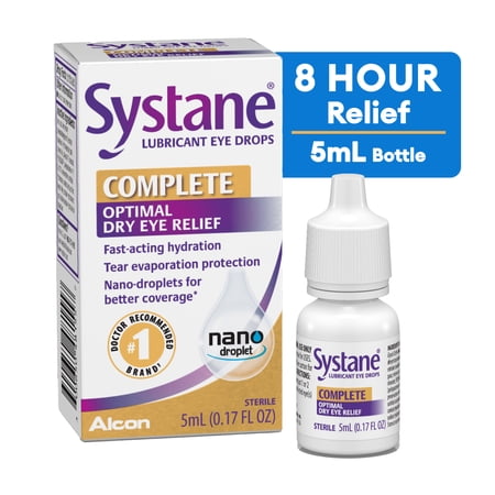 Systane Complete Lubricant Eye Drops for Dry Eye Symptoms for Daily Use, 5ml