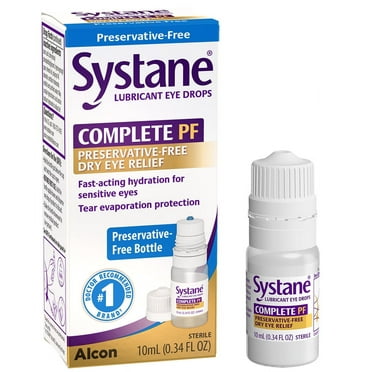 Systane Complete Preservative Free Liquid Eye Drops for Dry Eye Relief and Daily Use, 10 ml (0.34 fl oz)