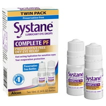 Systane Complete Preservative Free Lubricant Eye Drops for Dry Eyes, Twin Pack