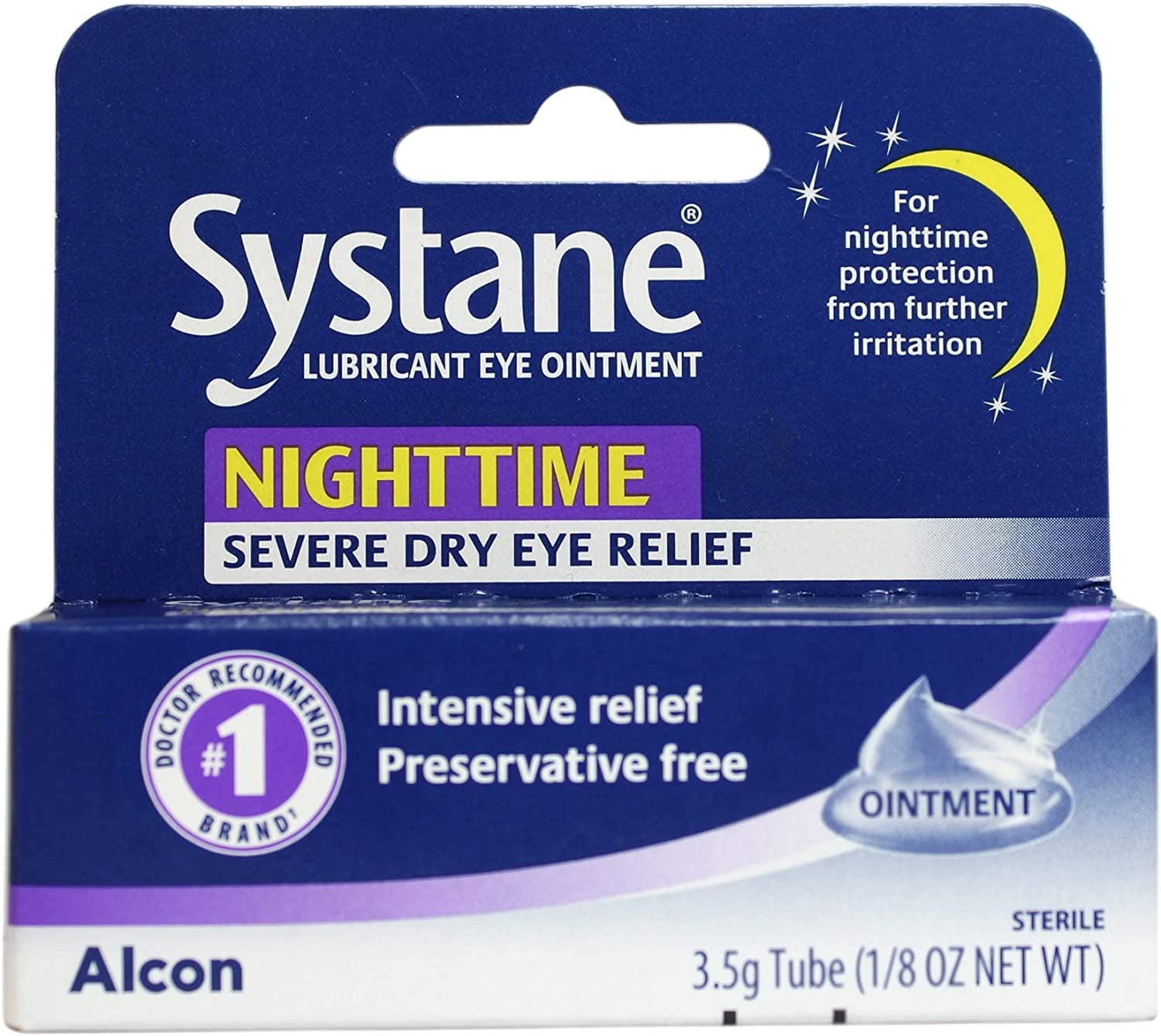 Systane Dry Eye Ointment Nighttime Therapy, Preservative Free, 3.5g, 5 Pack