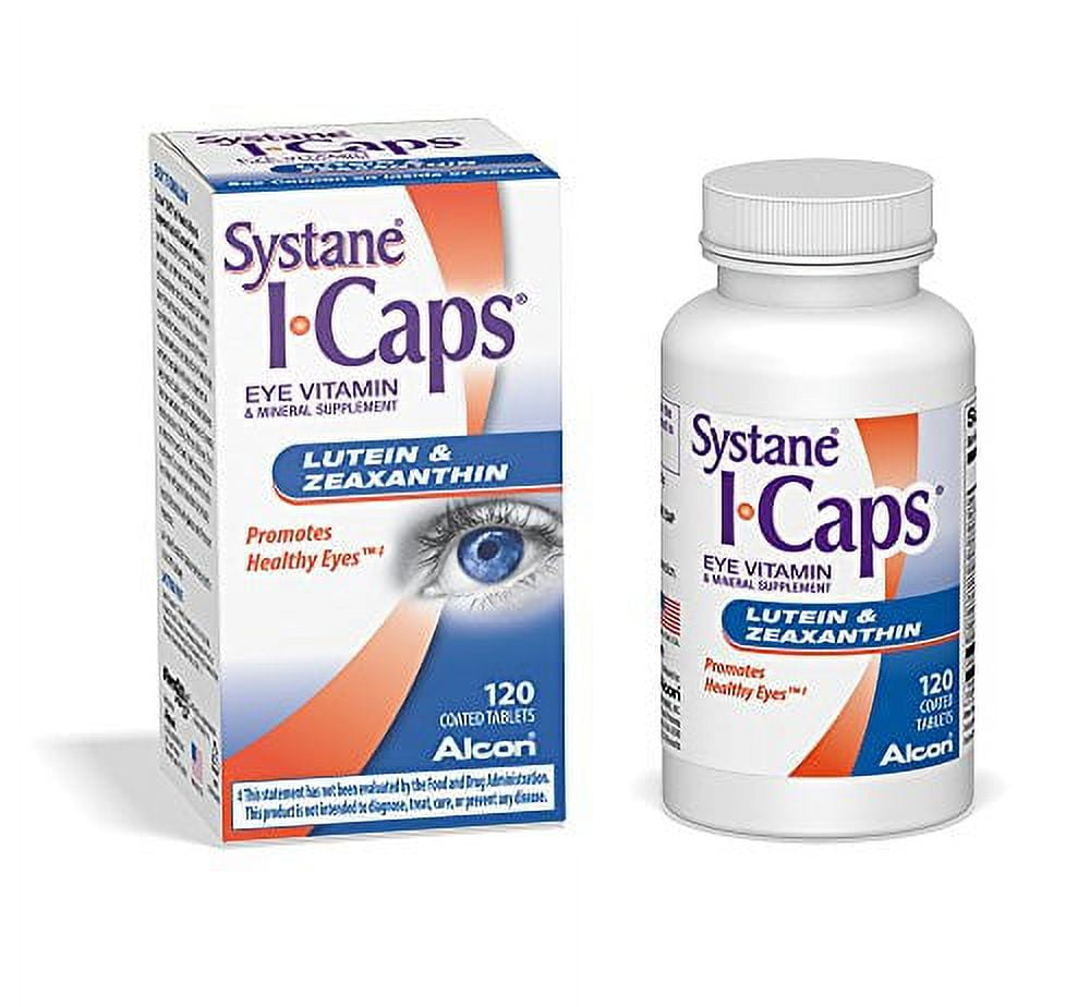 Systane ICaps Eye Vitamin &amp; Mineral Supplement, Lutein &amp; Zeaxanthin Formula, 120 Coated Tablets