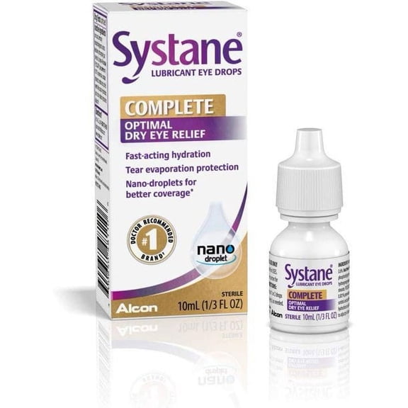 Systane Lubricant Complete Optimal Dry Eye Drops, 10 ml, 6 Pack