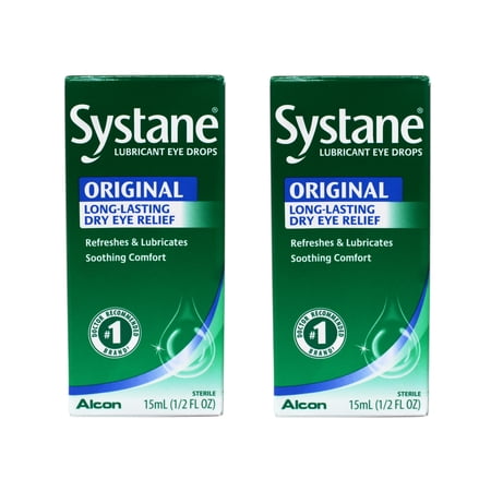 Systane Lubricant Eye Drops, Long Lasting Dry Eye Therapy, 0.5 oz, 2-Pack