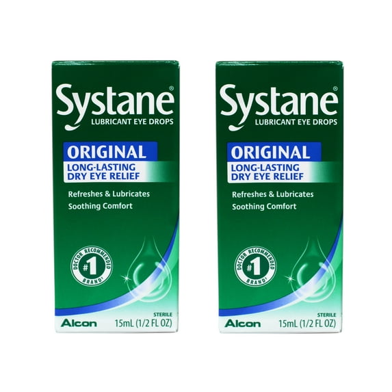 Systane Lubricant Eye Drops, Long Lasting Dry Eye Therapy, 0.5 oz, 2-Pack
