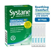 Systane Lubricant Eye Drops for Dry Eye Symptoms, 30 Preservative-free Vials
