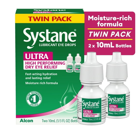 Systane Ultra Dry Eye Care Symptom Relief Eye Drops, Twin Pack
