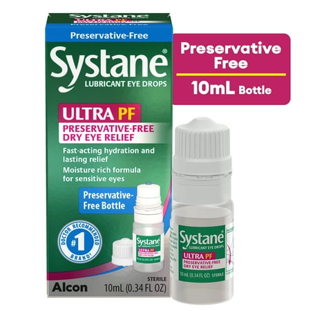 Systane Ultra Preservative Free Eye Lubricant Drops for Dry Eyes, 0.34 fl oz