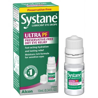 Systane Ultra Eye Drops for Dry Eye Relief and Daily Use, Preservative Free, 10 ml