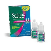 Systane Ultra Eye Dry Eye Drops for Daily Use, Two 4mL bottles, Pocket Pack
