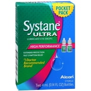 Systane Ultra Lubricant Eye Drops Pocket Pack 8 mL, 2 Pack
