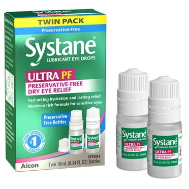 Systane Ultra Preservative Free Liquid Eye Drops for Dry Eye Relief and Daily Use, Twin Pack