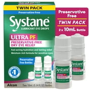 Systane Ultra Preservative Free Liquid Eye Drops for Dry Eye Relief and Daily Use, Twin Pack