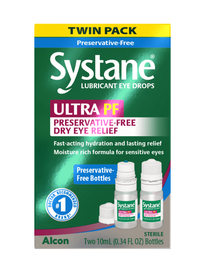 Systane Ultra Preservative Free Lubricant Eye Drops For Dry Eyes, Twin Pack