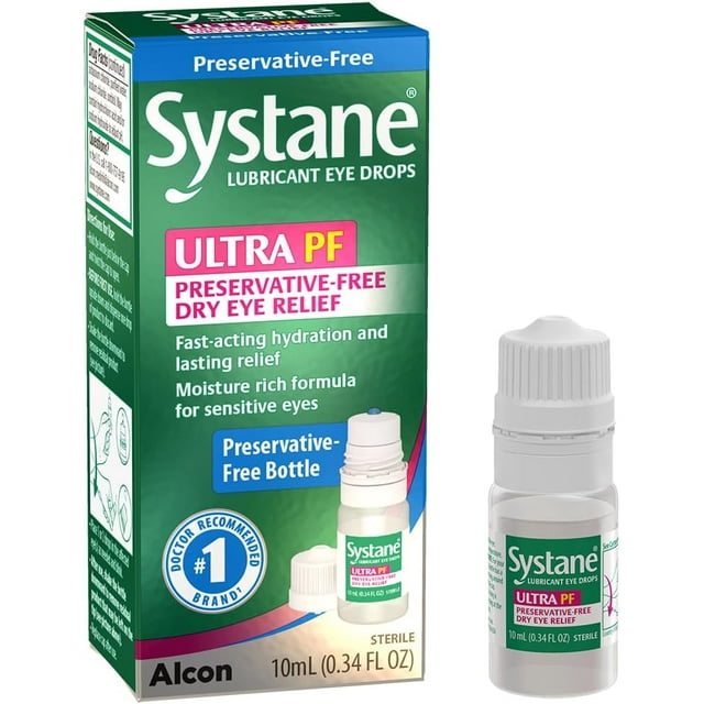 Systane Ultra Preservative Free Lubricant Eye Drops for Dry Eyes, 10ml