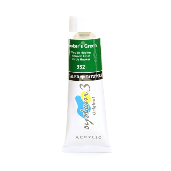 System 3 Acrylic Colour hookers green, 75 ml (pack of 3)
