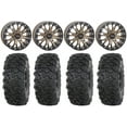 thumbnail image 1 of System 3 SB-4 14" Wheels Bronze (4+3) 27" Roctane T4 Tires Kawasaki Teryx Mule, 1 of 4