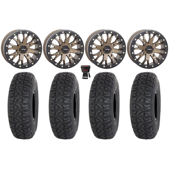 System 3 SB-4 14" Wheels Bronze (6+1/4+3) 30" Chicane LT Tires Can-Am Defender