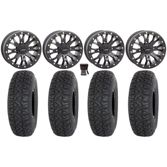 System 3 SB-4 15" Wheels Black (6+1) 35" Chicane LT Tires Polaris RZR XP 1000 / PRO XP / Ranger XP 900/1000