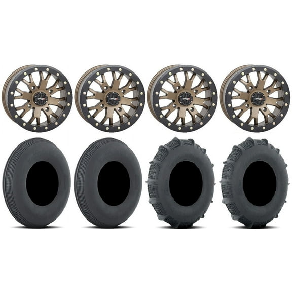 System 3 SB-4 15" Wheels Bronze 33" Sand Series SS Tires Can-Am Commander Maverick Renegade Outlander Defender