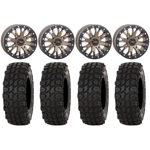 System 3 SB-4 15" Wheels Bronze (6+1) 32" XComp ATR Tires Sportsman RZR Ranger