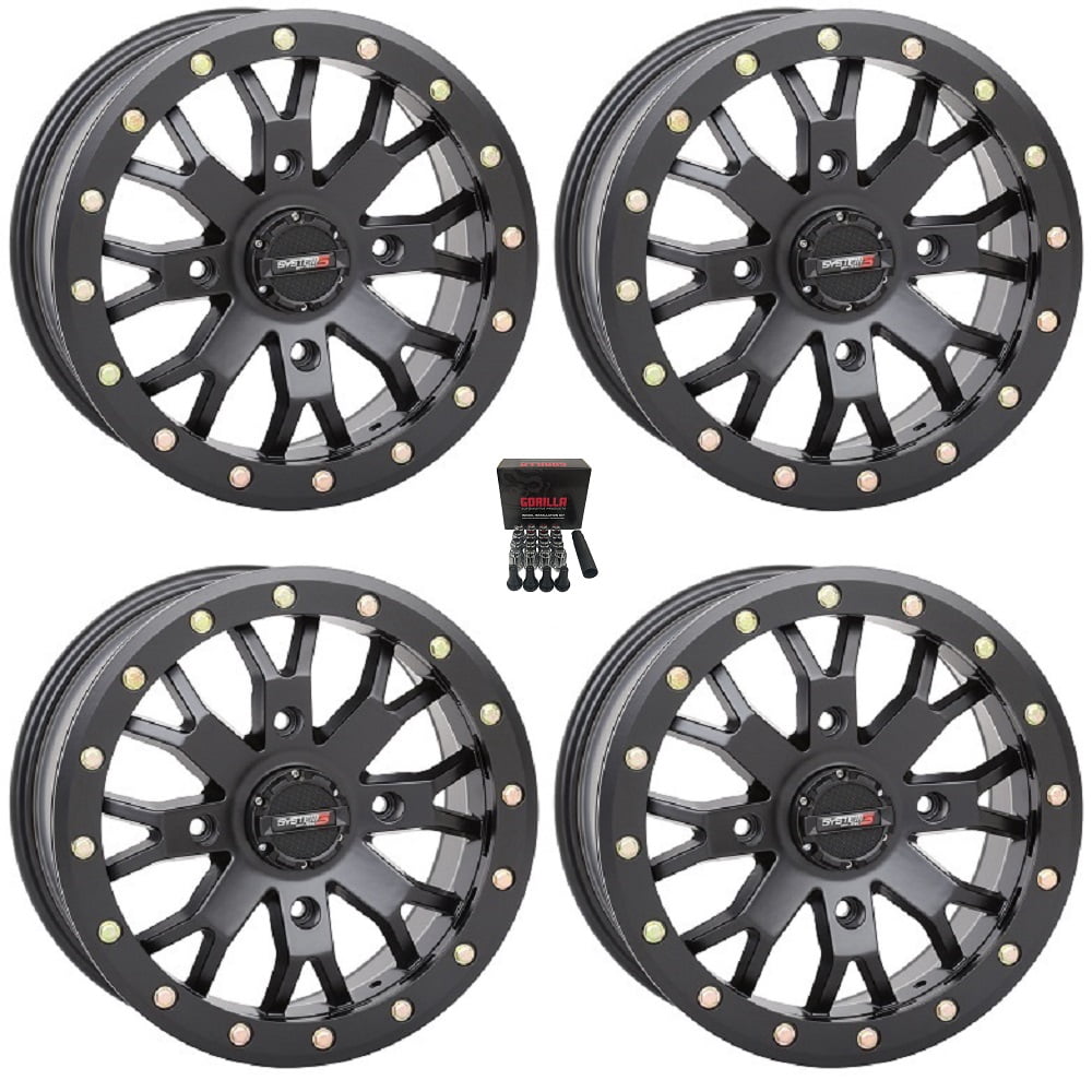 System 3 SB-4 Beadlock 14x10 Wide Wheels Black (5+5) Can-Am Commander ...