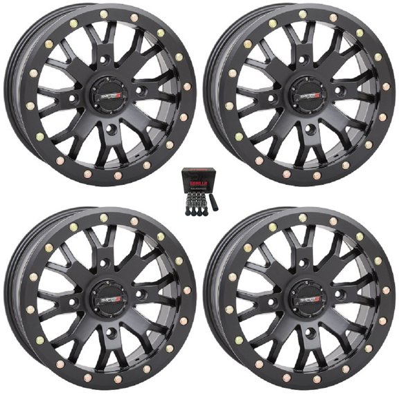 System 3 SB-4 Beadlock 14x10 Wide Wheels Black (5+5) Polaris RZR 1000 XP / Ranger XP 900/1000