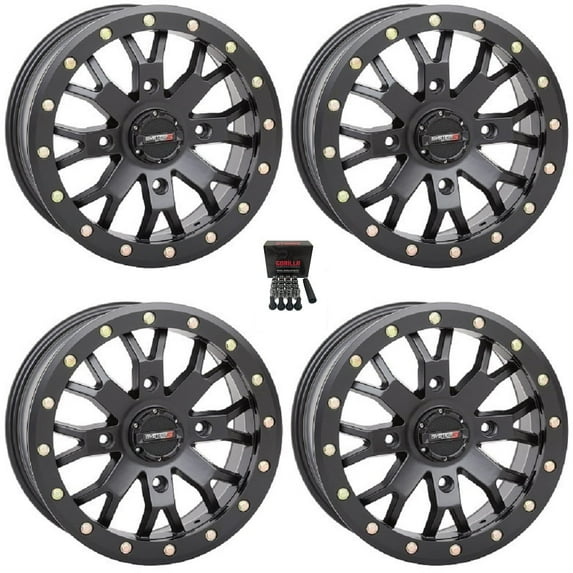 System 3 SB-4 Beadlock 15x10 Wide Wheels Black (5+5) Polaris RZR 1000 XP / Ranger XP 900/1000