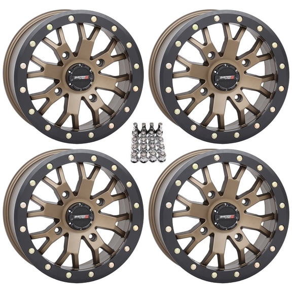 System 3 SB-4 Beadlock Bronze (4+3) ATV Wheels 14" Can-Am Commander Maverick Renegade Outlander Defender