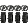 thumbnail image 1 of System 3 SB-4 Black (4+3) 14" Wheels 28" ACP Tires Can-Am Commander Maverick Renegade Outlander Defender, 1 of 4
