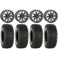 thumbnail image 1 of System 3 SB-4 Black (4+3) 14" Wheels 28" XC450 Tires Sportsman RZR Ranger, 1 of 4