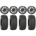 thumbnail image 1 of System 3 SB-4 Black (4+3) 15" Wheels 33" XCR350 Tires Can-Am Maverick X3 / Honda Pioneer 1000 / Talon, 1 of 4
