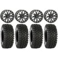thumbnail image 1 of System 3 SB-4 Black (4+3) 15" Wheels 35" XC450 Tires Kawasaki Mule Pro FXT, 1 of 4
