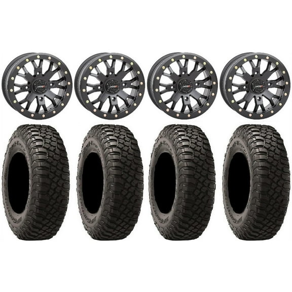 System 3 SB-4 Black (6+1) 15" Wheels 30" BFG KM3 Tires Polaris RZR XP 1000 / PRO XP / Ranger XP 900/1000