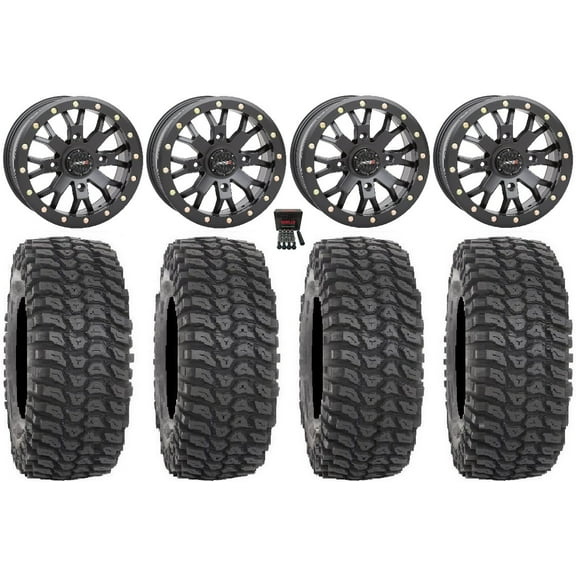 System 3 SB-4 Black (6+1) 15" Wheels 35" XCR350 Tires Can-Am Maverick X3 / Honda Pioneer 1000 / Talon