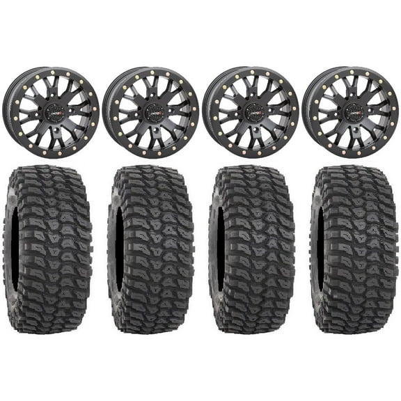 System 3 SB-4 Black (6+1) 15" Wheels 35" XCR350 Tires Sportsman RZR Ranger