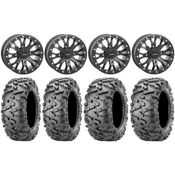 System 3 SB-4 Black (6+1/4+3) 14" Wheels 28" BigHorn 2.0 Tires Can-Am Defender