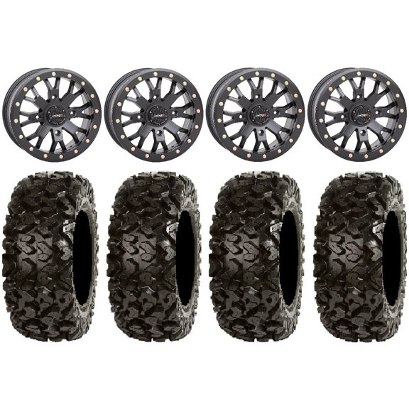 System 3 SB-4 Black (6+1/4+3) 14" Wheels 30" Rip Saw Tires Honda Talon