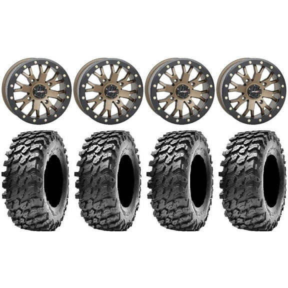 System 3 SB-4 Bronze (4+3) 14" Wheels 28" Rampage Tires Sportsman RZR Ranger