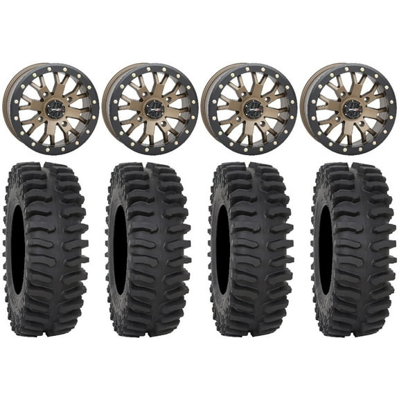 System 3 SB-4 Bronze (4+3) 14" Wheels 32" XT400 Tires Polaris RZR XP 1000 / PRO XP / Ranger XP 900/1000