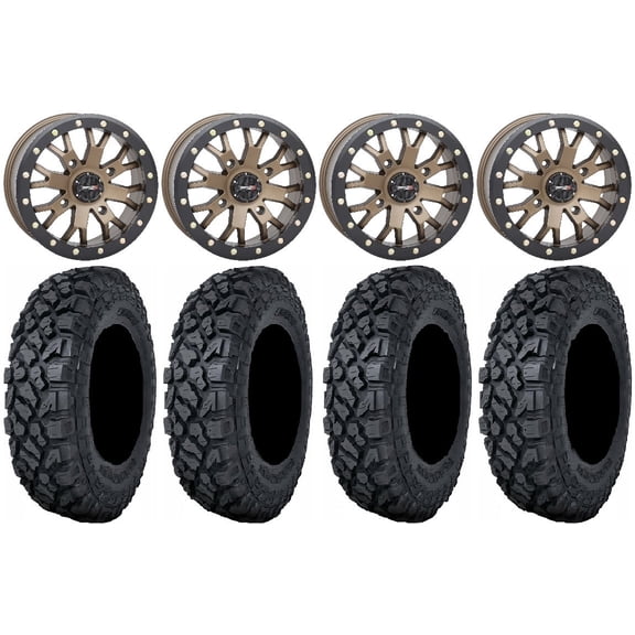 System 3 SB-4 Bronze (6+1) 14" Wheels 30" Klever X/T Tires Can-Am Commander Maverick Renegade Outlander Defender