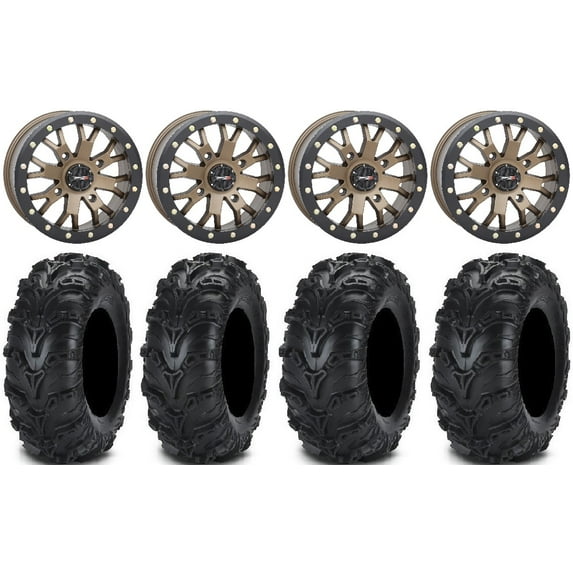 System 3 SB-4 Bronze (6+1/4+3) 14" Wheels 30" Mud Lite II Tires Can-Am Defender