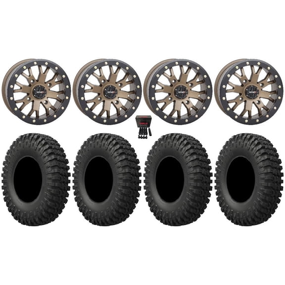 System 3 SB-4 Bronze (6+1/4+3) 14" Wheels 32" MotoCrusher Tires Honda Talon