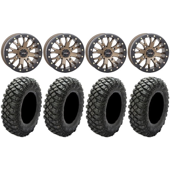 System 3 SB-4 Bronze (6+1/4+3) 15" Wheels 35" Crawler XG Tires Can-Am Defender