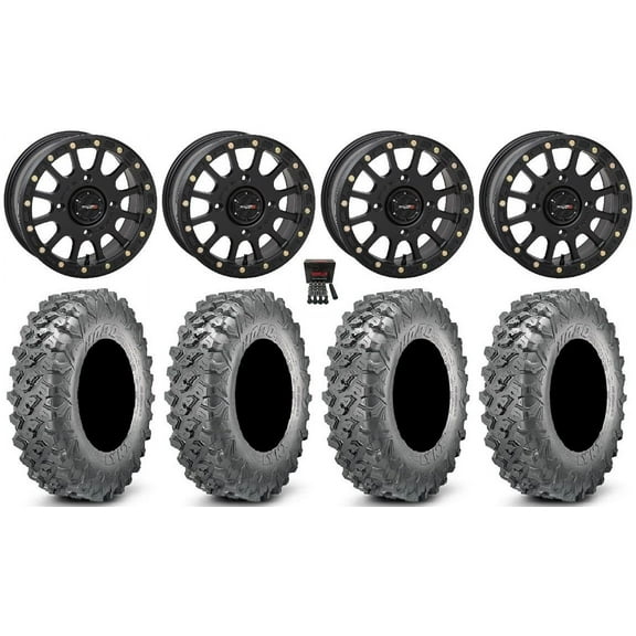 System 3 SB-5 15" Wheels Black 32" Lynx SXS Tires Sportsman RZR Ranger