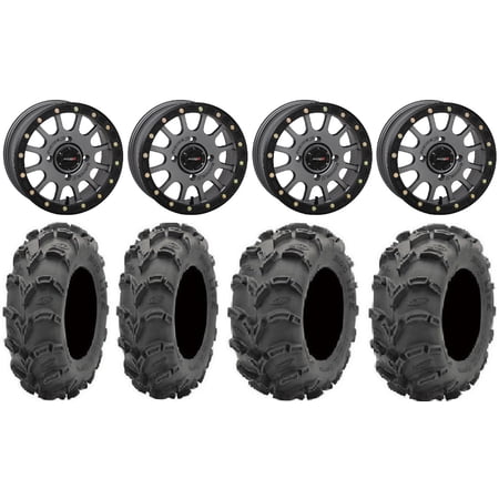 System 3 SB-5 Grey 14" Wheels 28" Mud Lite XL Tires Kawasaki Mule Pro FXT