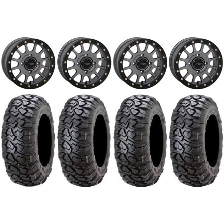 System 3 SB-5 Grey 14" Wheels 28" Ultracross Tires Sportsman RZR Ranger